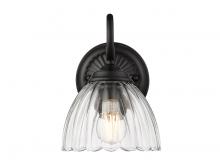  6952-1W BLK-CLR - Audra 1-Light Wall Sconce in Matte Black with Clear Glass